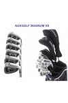 MEN'S RIGHT or LEFT HAND MAGNUM XS WIDE SOLE EDITION GOLF CLUB SET w460 DRIVER +3 WOOD, #3 HYBRID+ 5-PW+PUTTER: OPTION TO INCLUDE STAND BAG